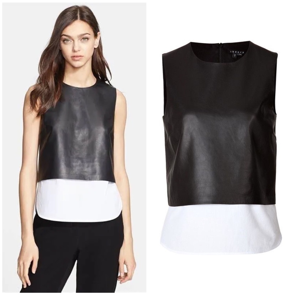 NWOT Theory Lamb Leather Shirt